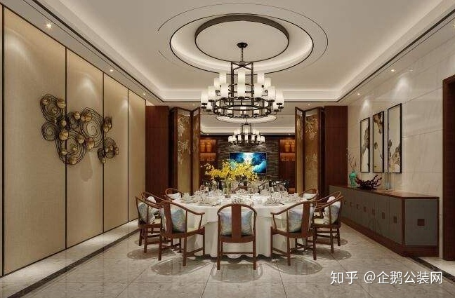 会所装修_spa会所中式装修效果图_中式独桌餐饮会所装修