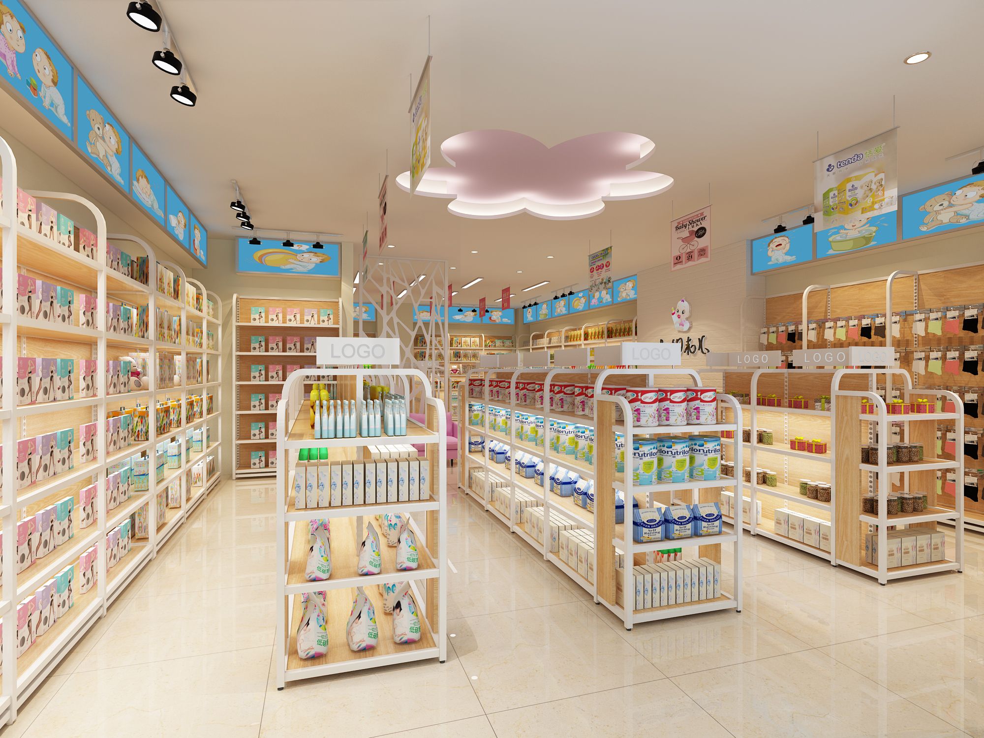 母婴店装修效果图_小型母婴店装修效果图_母婴用品店装修效果图