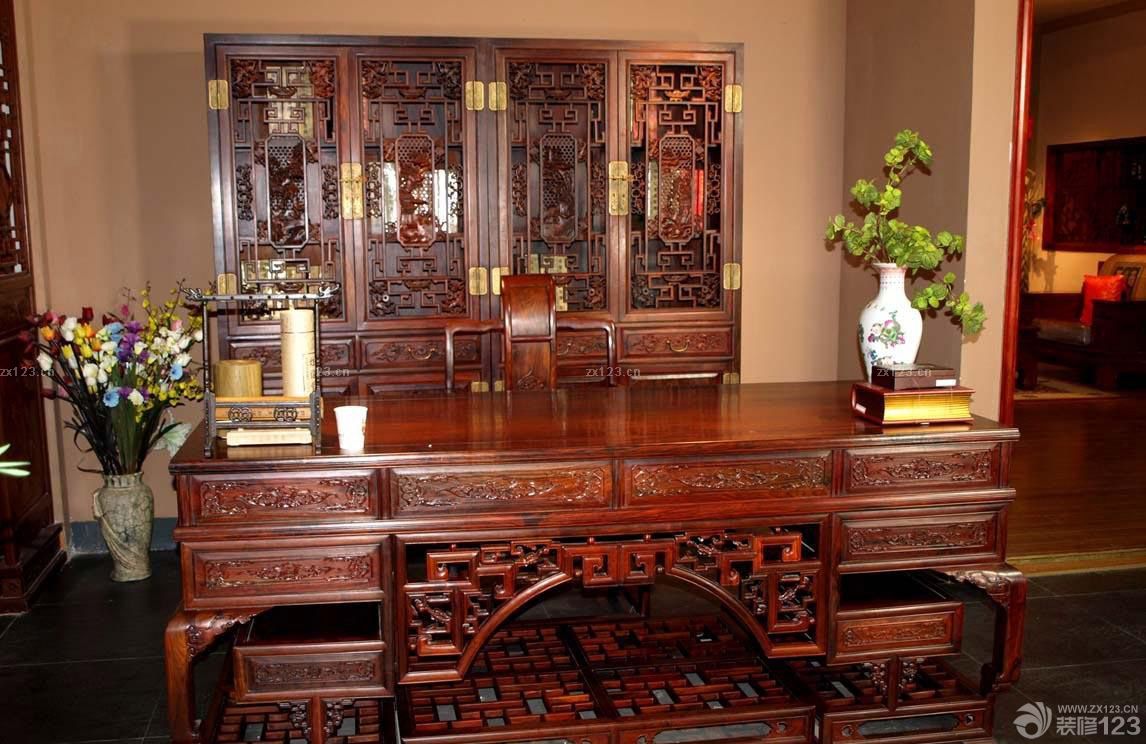 红木办公桌家具_红木家具装修效果图_中国红木艺术家具网