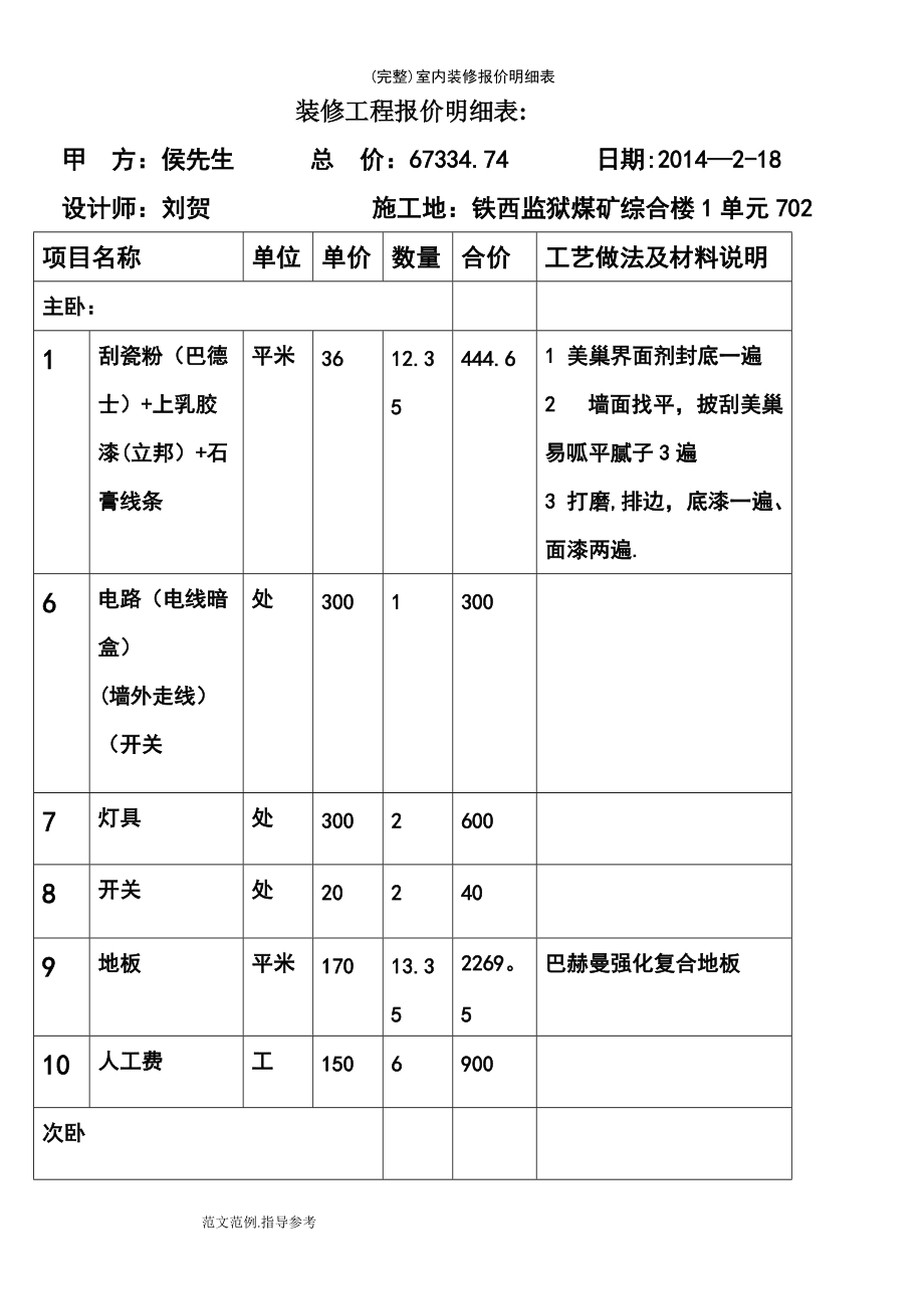 企业产品标准审查单(会议纪要)范本_装修套餐报价范本_装修报价单范本