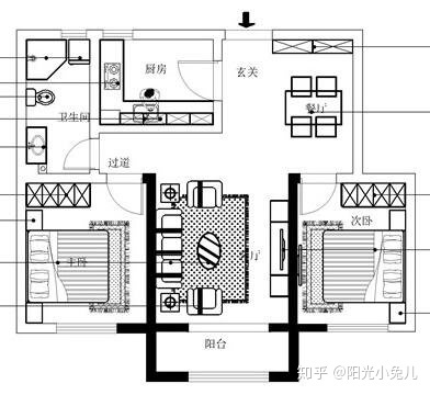 超好看的房子装修，95平两室两厅简欧装修效果图，全屋超美