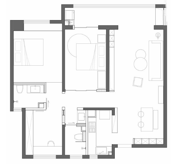 小户型装修样板图_二元店装修样板图_装修样板间效果图