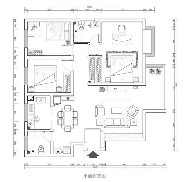 三室两厅装修240套方案装修效果_建筑施工技术方案范本_装修方案范本