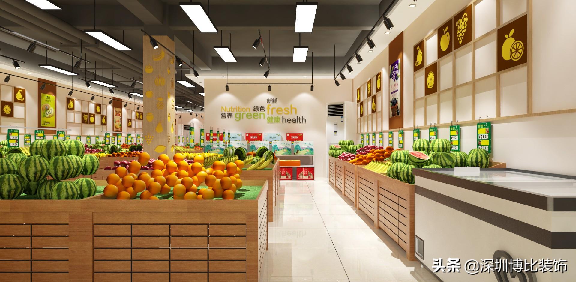 深圳水果店装修设计公司，附近水果店装修