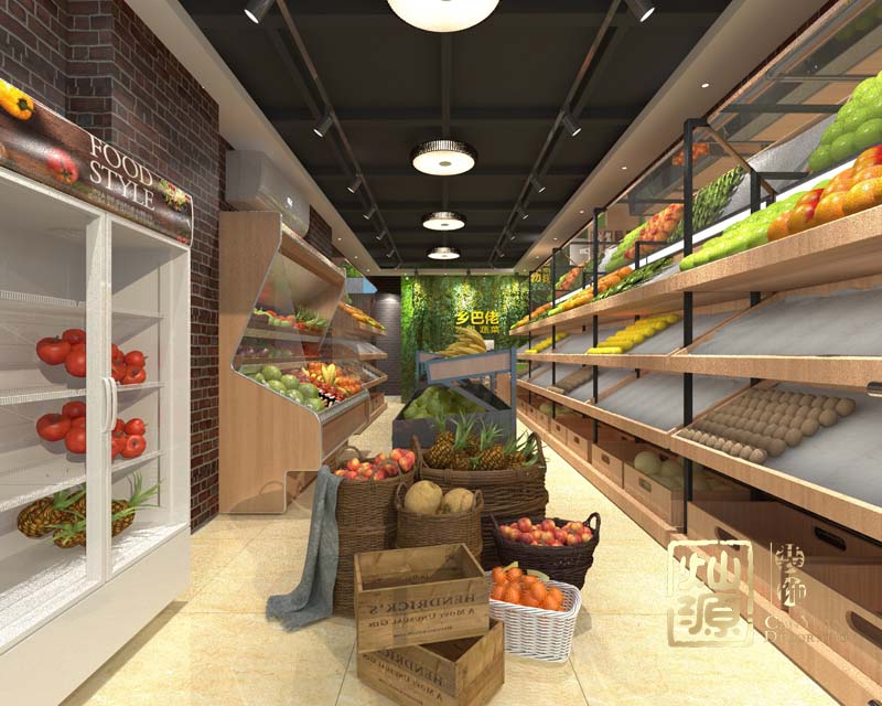 水果店装修图片_水果干果店装修效果图_水果生鲜超市装修图片